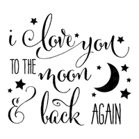 i love you to the moon and back again text - PNG gratuit