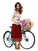 ani-kvinna-cykel - Besplatni animirani GIF
