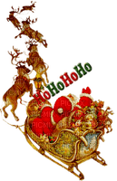 tomte-renar-deco---Santa- reindeer-text hohohoho - ücretsiz png