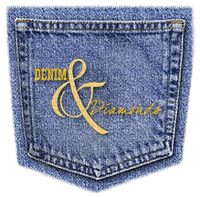 Jeans Blue Text Yellow  - Bogusia - gratis png