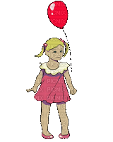 ani-girl-birthday-ballong - GIF animasi gratis