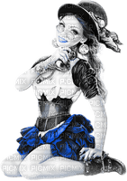 soave woman fashion steampunk  black white blue - png grátis