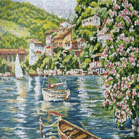 dolceluna summer painting lake background animated - Gratis geanimeerde GIF