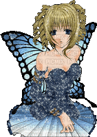 butterfly girl - Безплатен анимиран GIF