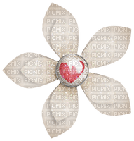 Fleur Blanc Bouton Coeur Rose:) - PNG gratuit