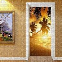 Sunset Beach Door - Free PNG