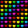 Rainbow hearts on black background - gratis png