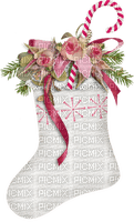 Christmas stocking-white-deco-minou52 - ilmainen png