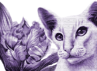 Y.A.M._Art Fantasy cat purple - ilmainen png