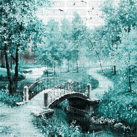 soave background animated autumn bridge park - Gratis animerad GIF