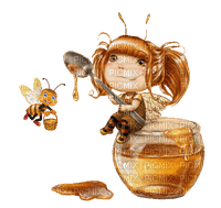 Girl with Honey - gratis png