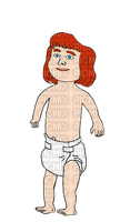 Dark red haired baby girl - Free PNG
