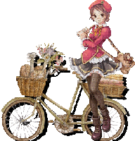 woman with bicycle bp - Ingyenes animált GIF