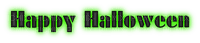 happy halloween text black green - PNG gratuit