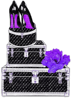soave deco fashion flowers shoe box suitcase - Free PNG