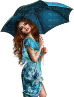 Lady With Umbrella - gratis png