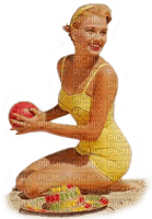 soave woman vintage summer yellow - Free PNG