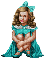 flicka-barn-sitter----girl-child-sits - 免费PNG