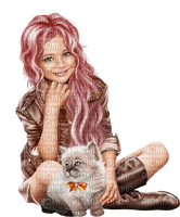 GIRL WITH KITTEN - Free PNG