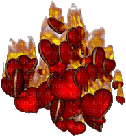 chantalmi gif coeur heart red rouge flame flamme - Gratis animeret GIF
