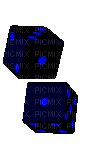 rotating blue dice - Gratis geanimeerde GIF