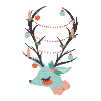 pink blue reindeer - Δωρεάν κινούμενο GIF