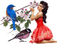 femme,composition,bird,paysage,,Orabel - png gratis
