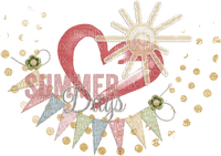 Paint Heart Sun Banner Summer wordart - kostenlos png