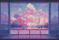 vaporwave balcony pixel art - Free PNG