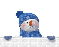 Snowman.Winter.gif.Blue.Victoriabea - Animovaný GIF zadarmo