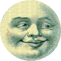 Moon, smiling vintage, face, gif - Free animated GIF