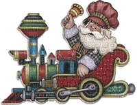 Weihnachtsmann, Santa Claus, Lokomotive - ücretsiz png