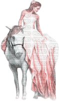 soave woman horse pink teal - png gratis