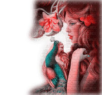 dolceluna woman fantasy face peacock pink - PNG gratuit