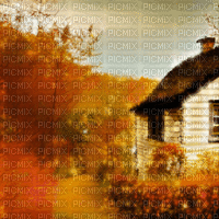 Sparkly Autumn Cottage - Free animated GIF