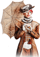 soave woman fashion steampunk umbrella brown - Free PNG