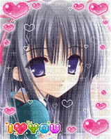 i heart you anime girl - Безплатен анимиран GIF