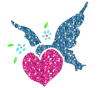 coeur colombe - GIF animé gratuit