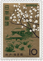 old japanese cherry blossom stamp - ücretsiz png
