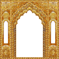 Gold Temple India Frame Glitter Background