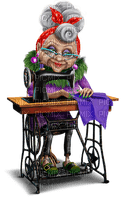Kaz_Creations Old Woman Sewing - zdarma png
