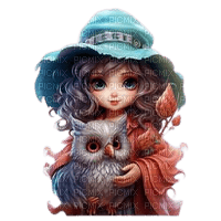 Child and owl - png gratis