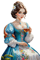 vintage woman tea - darmowe png