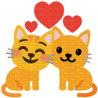 Emoji love cat cats couple valentine - Free PNG