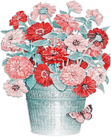 soave deco flowers vase garden spring teal pink - PNG gratuit