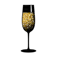 Champagne Glass Gold Black - Bogusia - Free PNG