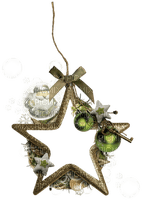 Kaz_Creations Christmas Deco Star Hanging Frame - Free PNG