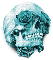 Y.A.M._Gothic skull blue - PNG gratuit
