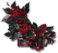 minou flower red and black love - gratis png