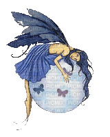 pretty blue fairy - Бесплатни анимирани ГИФ